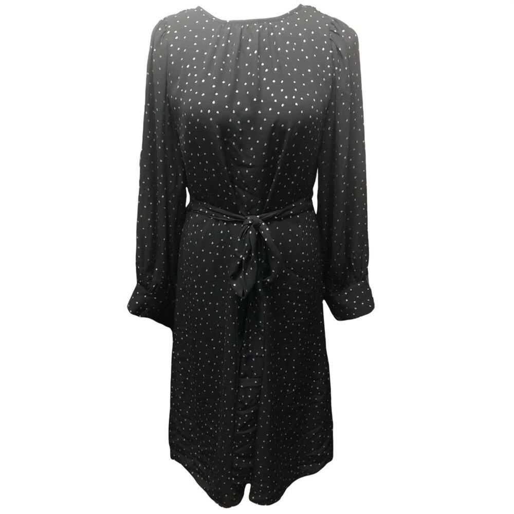 NWT See U Soon open back gold glitter polka dot long sleeve dress Small